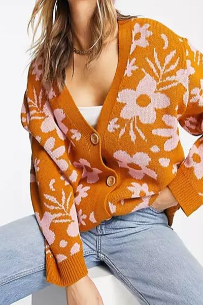 asos zaketa orange flowers